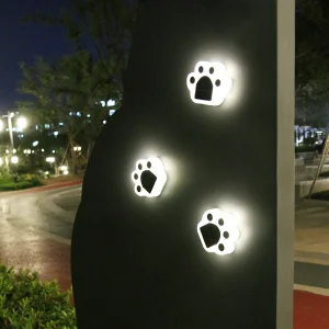 Solar Paw Print LED Garden Yard Outdoor Decorative Pathway Light