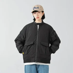OEM ZD unisex baseball black puffer jacket