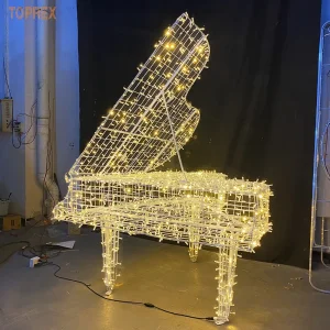 Toprex LED Outdoor Waterproof Decorative Music Garden Project Festive Piano Motif Light