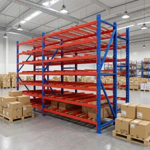 Wholesale Customized Q235B Steel Selective Warehouse Storage Gravity Carton Flow Racking Roller Rack Stacking Racks Shelves