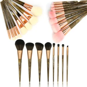 Synthetic Hair Makeup Brush Set Marble Handle