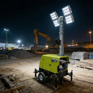 Plug-in Mobile Lighting Tower for Mining Site and Industrial Facility Night Operations