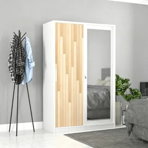 Bedroom Steel Wardrobes Steel Sliding Door Wardrobes Digital Printed Wardrobe Locker Cabinet Supplier Malaysia with Mirror