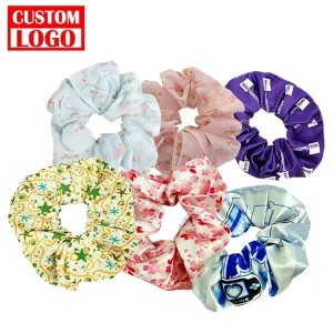 Custom Scrunchies Personalized Logo Accessories Fabric Elastic Band