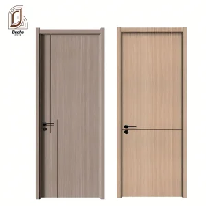 Wood Grain Surface Interior Room Waterproof Door WPC Door Wood Plastic Composite PVC Door for Bedroom, Bathroom, Hotel, Apartment, School, Hospital