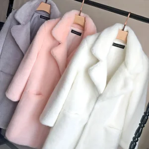 Wholesale Women Winter Clothes New Fur-Integrated Long Faux Fur Coat Mink Women's Mid-Length Fur Coats for Ladies