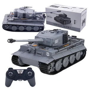 1/24 Rc Battle Tank 2.4g Remote Control Ww2 German Tiger Military Electric Shooting Armored Vehicle Educational Toys Model Kit