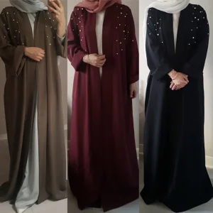 Weimei New Design Cardigan Eid Black Dubai Open Abaya