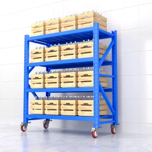 300KG Steel Boltless Storage Rack Industrial Shelving System Warehouse Rack Adjustable With Wheels for Garage Use Commercial