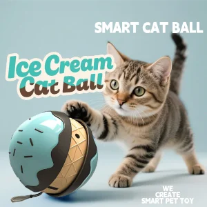 Smart Interactive Electric Cat Toy Ball Cute Cartoon Cat Dog Ball With Bird Sounds Fashion Battery Operated Pet Products