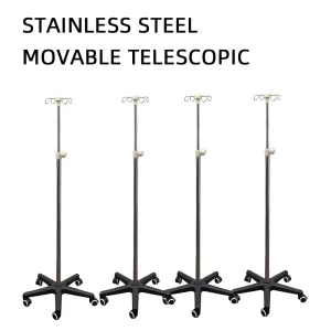 Mobile Medical IV Drip Stand Hospital Furniture Stainless Steel Stainless Steel Infusion Support Transfusion IV Pole Stand