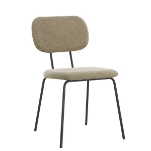 Modern Minimalist Upholstered Restaurant Stackable Chairs with Metal Legs