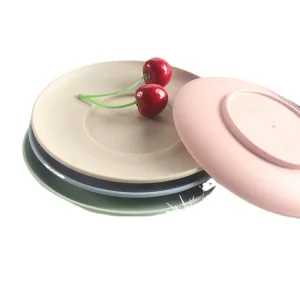 Cute Japanese-Inspired Wheat Straw Plate! Round, Great for Snacks—Makes Your Table Neat