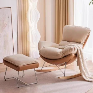 XTSFY-01 Single Recliner Sofa Rocking Chair Modern PU Leather Villa Gym Apartment Hotel Living Room Furniture Extendable Full