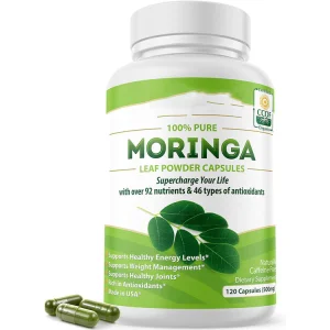 Moringa Leaf Capsules Natural Organic Pure Moringa Extract Rich in Antioxidants Supplement OEM Package