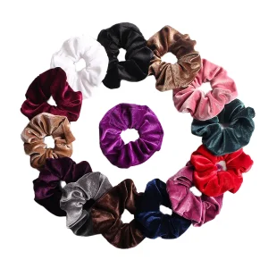 Custom Made Fashion Women Hair Accessories Elastic Velvet Hair Scrunchie