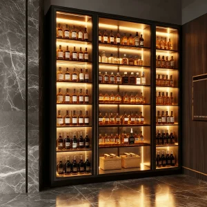 Modern Luxury Stainless Steel Wine Storage Cabinet with Temperature Control