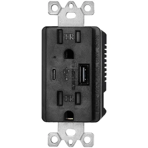 Black USB Outlet