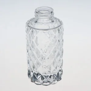 Hotsale 100ml Round Embossed Design Reed Diffuser Glass Bottle for Home Use