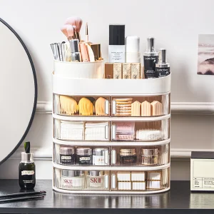 WANUO Fashion 2 3 Tier Plastic Makeup Organizer