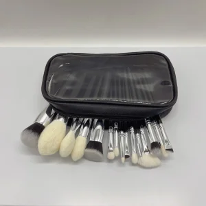 15pcs Wood Handle Makeup Brush Set Goat Natural Hair Professional Cosmetic Private Label Makeup Brushes With Bag