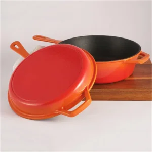Red Cast Iron Dutch Oven Skillet