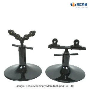 Small Black Durable Roller Head Pipe Stand Pipe Support