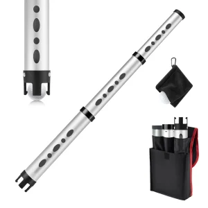 Portable Retractable Golf Ball Retriever Aluminum Alloy Ball Picker Upper Tube Collector for 20 Balls