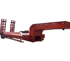 Good Quality 3/4/5 Axle 40/60/80ton Heavy Duty Gooseneck Hydraulic Ramp Low Loader/Lowbed/ Lowboy Low Bed Trailer Truck Semi Trailers for Excavator Transport