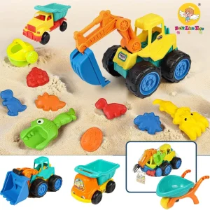 Hot Selling Kids Summer Set Funny Beach Sand Excavator Construction Vehicle Car Beach Toy with More Designs