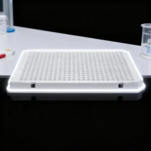 White Lab 384-Well PCR Plate, 40μL Full Skirt, Plastic Tube Frame Black