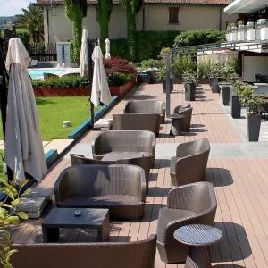 Waterproof Anti-Slip Anti-UV WPC Decking Hot Sale Classic Hollow Wood Plastic Composite Flooring for Outdoor Swimming Pool