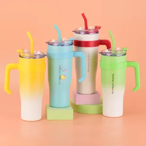 Custom Logo 40oz Vacuum Insulated Double Wall Coffee Tumbler 40 Oz Stainless Steel Travel Mug with Handle