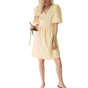 Vestido Casual 100% de Algodão com Decote em V