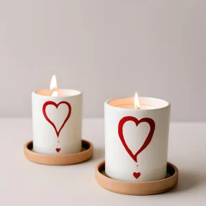 China Valentine's Day Ceramic Candle Holders Set of 2