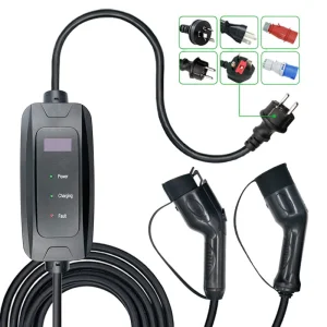 IEC62196-2 16A 3.5kw Fixed Current Portable EV Car Charger with 5m Cable and Olcd Screen