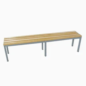 Elegant Outdoor Wooden Bench with Stainless Steel Accents