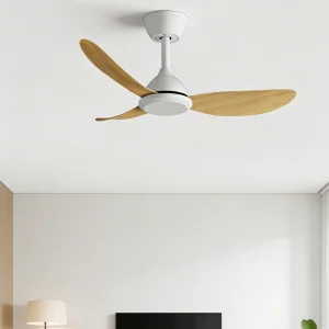 Plastic Motor 6 Speed LED Ceiling Fan with 3 Blades Energy Saving Quiet Operation for Home