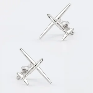 Custom Metal Cufflinks Silver Airplane Logo With Custom Aircraft Men Accessories CL0221-S Manufacturer, Exporters