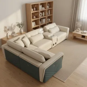 Multifunctional Electric Adjustable Lounge Sofa Bed Power Reclining Convertible Sofa Sleeper Couch for Living Room