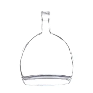 Wholesale 500ml Flat Round Shape Brandy Glass Bottles Supplier, Suppliers