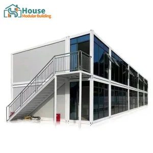 OEM 20ft Two-Story Container House with Glass Curtain Wall