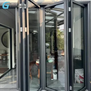 1. Insulated Glass Bifold Door - Guoxin Aluminium Fireproof Folding Door