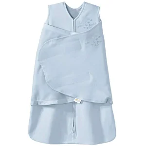 Saco de dormir para niños pequeños 100% Saco de algodón, prendas de swaddle para bebés y niños en azul