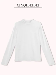New Women's Autumn 2025 Collection: Slim-fitting Long-sleeved Top with a Small Stand-up Collar, Designed As a Base Layer