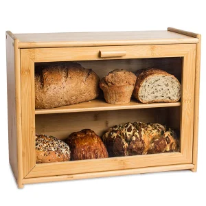 Large Bread Box Bamboo Bread Box Double-layer Bread Storage Box