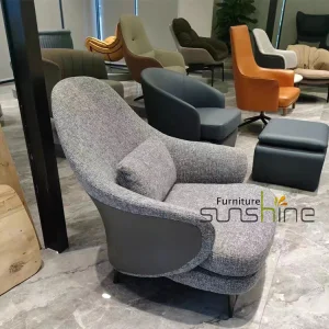 Modern Fabric Lounge Chair with Footrest