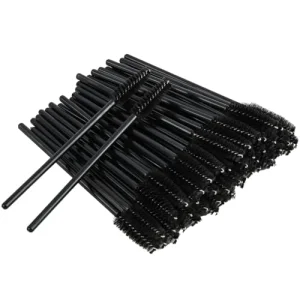 Portable Disposable Makeup Mascara Lash &amp; Eyebrow Brush Cleaner with Crystal Handle and Recycled Synthetic Bristles