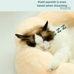 Calming Round Pet Bed Orthopedic Flower Mat with Non-Slip Base for Cats and Dogs