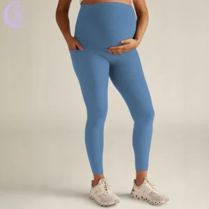 Pantalones de maternidad para yoga con soporte atlético para el vientre, ideales para hacer ejercicio